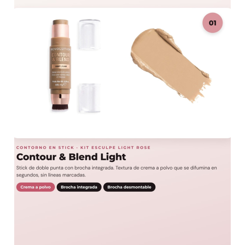 Makeup Revolution - Konturstift-Set Reloaded Contour & Blend - Light + Highlighter Jelly Glass Halo - Rose Glow + Highlighter-Pinsel Soft Focus Create - R6