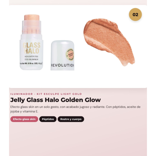 Makeup Revolution - Konturstift-Set Reloaded Contour & Blend - Light + Highlighter Jelly Glass Halo - Golden Glow + Highlighter-Pinsel Soft Focus Create - R6