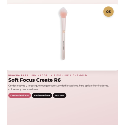 Makeup Revolution - Konturstift-Set Reloaded Contour & Blend - Light + Highlighter Jelly Glass Halo - Golden Glow + Highlighter-Pinsel Soft Focus Create - R6