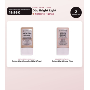 Makeup Revolution - Set mit bronzenden Tropfen Bright Light - Scorched Light/ Med + flüssigem Rouge Bright Light - Rosie Pink