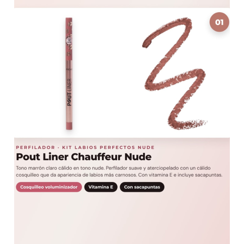 Makeup Revolution - Set mit Lippenkonturenstift Pout Liner - Chauffeur Nude + mattem flüssigem Lippenstift Air Blur - Chauffeur + volumisierendem Lipgloss Pout Bomb - Melba Warm Peach