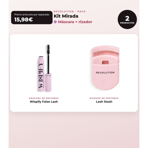 Makeup Revolution - Set mit Wimperntusche Wispify False Lash + Wimpernzange Lash Stash