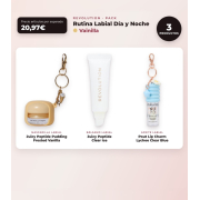 Makeup Revolution - Set aus Lippenmaske Juicy Peptide Pudding - Frosted Vanilla + Lippenbalsam Juicy Peptide - Clear Ice + Lippenöl Pout Lip Charm - Lychee Clear Blue