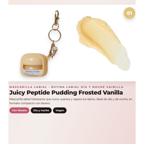 Makeup Revolution - Set aus Lippenmaske Juicy Peptide Pudding - Frosted Vanilla + Lippenbalsam Juicy Peptide - Clear Ice + Lippenöl Pout Lip Charm - Lychee Clear Blue