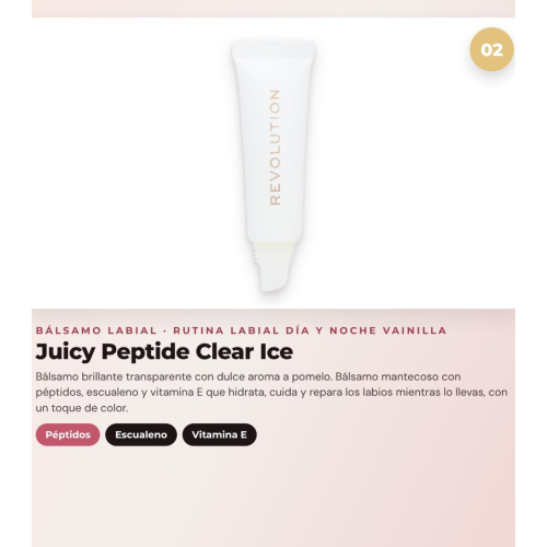 Makeup Revolution - Set aus Lippenmaske Juicy Peptide Pudding - Frosted Vanilla + Lippenbalsam Juicy Peptide - Clear Ice + Lippenöl Pout Lip Charm - Lychee Clear Blue