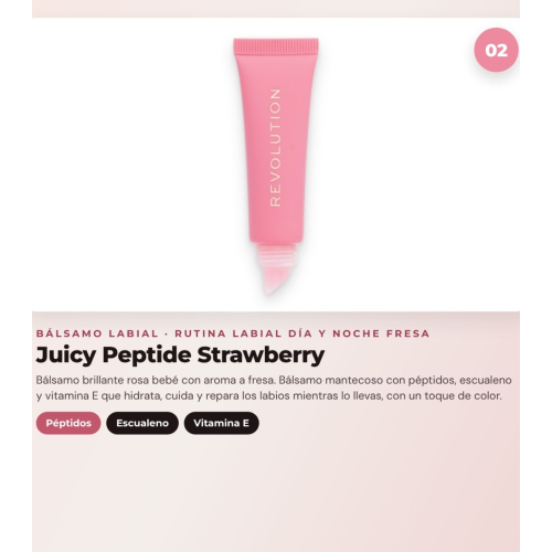 Makeup Revolution - Set aus Lippenmaske Juicy Peptide Pudding - Strawberry Soufflé + Lippenbalsam Juicy Peptide - Strawberry + Lippenöl Aqua Drip Cooling