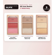 Makeup Revolution - Set aus Blush-Palette Icon Blush - Rebellious Red + Bronzer-Palette Bronze Icon - Divine Fair + Highlighter-Palette Highlight Icon - Rosy Gold Glow