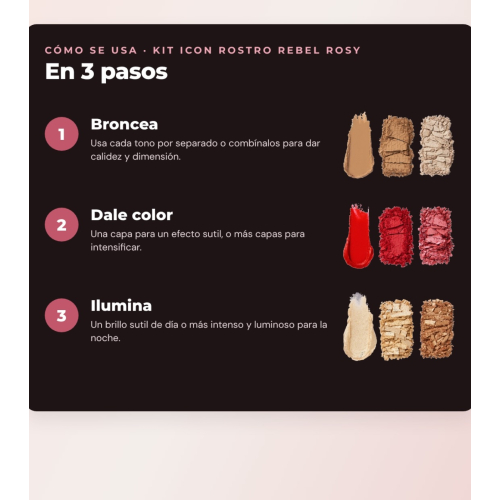 Makeup Revolution - Set aus Blush-Palette Icon Blush - Rebellious Red + Bronzer-Palette Bronze Icon - Divine Fair + Highlighter-Palette Highlight Icon - Rosy Gold Glow