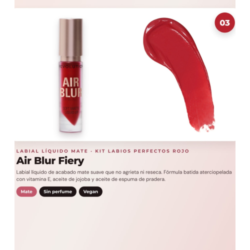 Makeup Revolution - Set mit Lippenkonturenstift IRL Filter Finish Lip Definer - Burnt Cinnamon + Satin Lippenstift Lip Allure Soft Satin + Mattes flüssiges Lippenprodukt Air Blur - Fiery