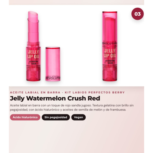 Makeup Revolution - Set de Profilierstift für Lippen Pout Liner - Deepest Mauve + Satinierte Lippenstift Lip Allure - Material Girl Wine + Lippenöl in Stiftform Jelly - Watermelon Crush Red