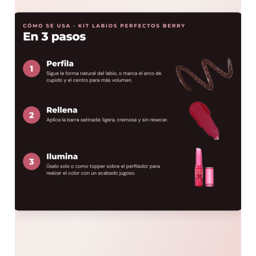 Makeup Revolution - Set de Profilierstift für Lippen Pout Liner - Deepest Mauve + Satinierte Lippenstift Lip Allure - Material Girl Wine + Lippenöl in Stiftform Jelly - Watermelon Crush Red