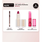 Makeup Revolution - Set de Profilierstift für Lippen Pout Liner - Deepest Mauve + Satinierte Lippenstift Lip Allure - Material Girl Wine + Lippenöl in Stiftform Jelly - Watermelon Crush Red