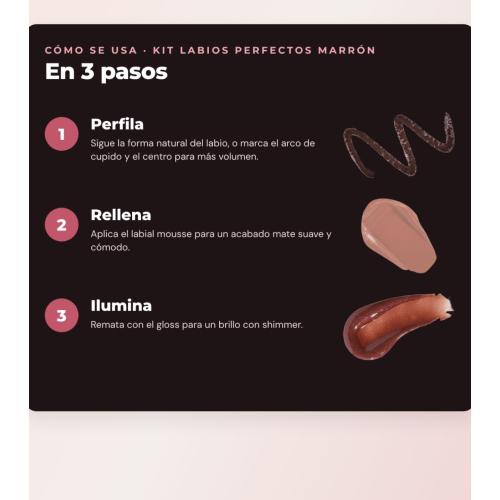 Makeup Revolution - Lippenkonturenstift-Set Pout Liner - Espresso Cool Brown + flüssiger Lippenstift IRL Whipped Lip Crème - Espresso Nude + Lipgloss mit Shimmer Pout Bomb - Chocolate Sparkle