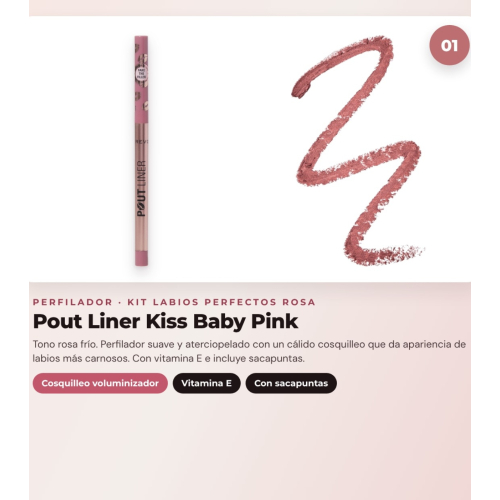 Makeup Revolution - Lippenkonturenstift-Set Pout Liner - Kiss Baby Pink + Satinierte Lippenstift Lip Allure - Brunch Pink Nude + Lippenöl Pout Lip Charm - Lychee Clear Pink