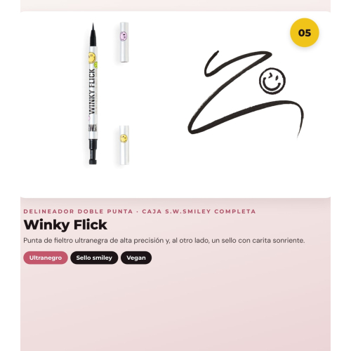 Makeup Revolution - Set *S.W.Smiley* - Pinsel On Cloud Nine + weicher Make-up-Schwamm + Lippenstift Happy Pout + Wimperntusche Dazzle Pop + Augenliner Winky Flick Double-Ended
