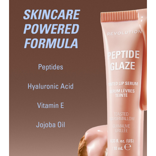 Makeup Revolution - Lippenfarbe mit Serum Peptide Glaze - Strawberry & Cream