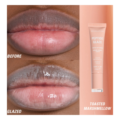 Makeup Revolution - Lippenfarbe mit Serum Peptide Glaze - Toasted Marshmallow