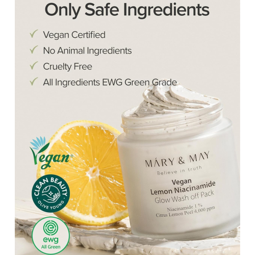 Mary & May - Peeling-Gesichtsmaske Lemon Niacinamide Glow Wash off