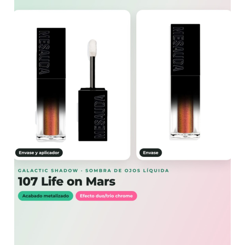 Mesauda - Pack 2 flüssige Lidschatten Galactic Shadow - 111: Jupiter + 107: Life on Mars
