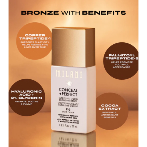 Milani - *Conceal + Perfect* - Bräunungstropfen Sun Kissed - 110: Light