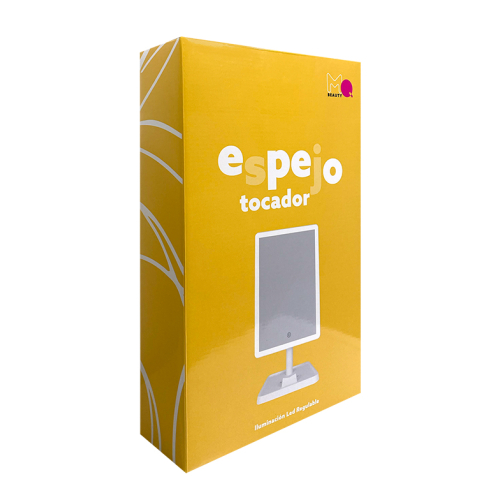 MQBeauty – Wiederaufladbarer Schminkspiegel mit dimmbarer LED-Beleuchtung – Weiß