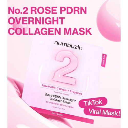 Numbuzin - Nachtgesichtsmaske No.2 Rose PDRN Plumping