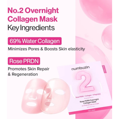 Numbuzin - Nachtgesichtsmaske No.2 Rose PDRN Plumping
