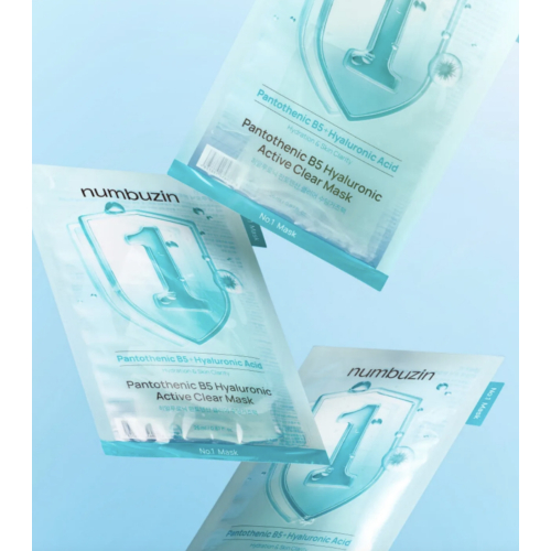 Numbuzin - Feuchtigkeitsspendende Gesichtsmaske No.1 Pantothenic B5 Hyaluronic Active Clear
