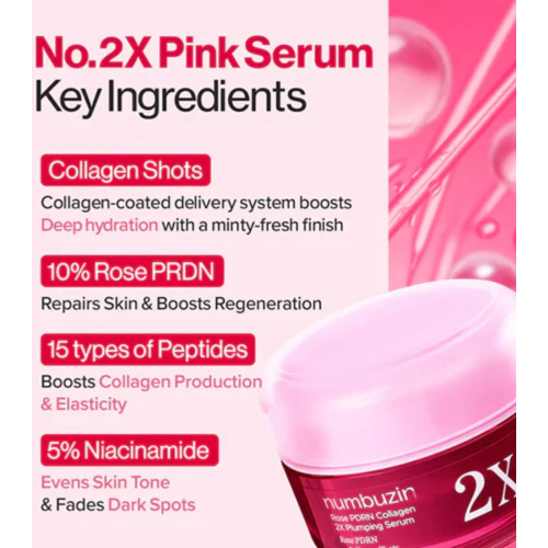 Numbuzin - Straffendes Serum No.2 Rose PDRN Collagen 2X