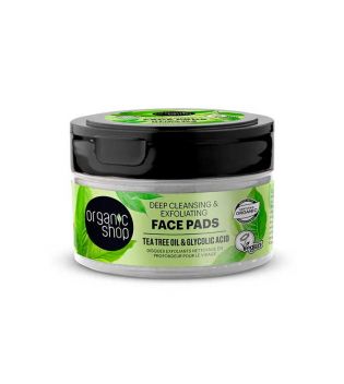 Organic Shop - Tiefenreinigende Peeling-Gesichtsscheiben - Teebaumöl & Glykolsäure