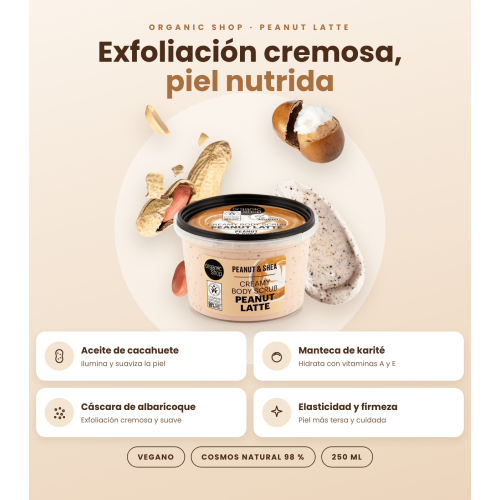 Organic Shop - Körperpeeling Peanut Latte - Erdnuss und Sheabutter