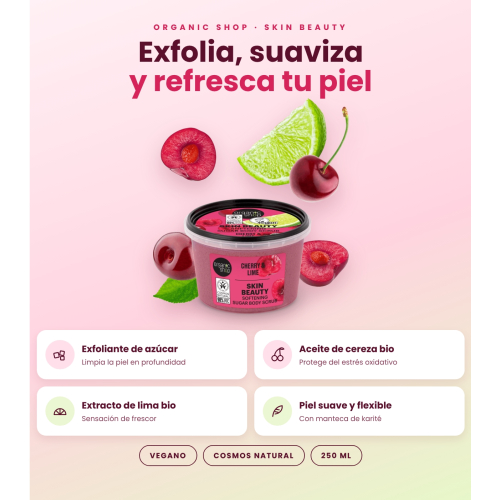 Organic Shop - Körperpeeling Skin Beauty - Kirsche und Limette