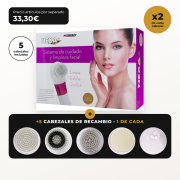 Pack NEXA Lite von MQBeauty – Gesichtreinigungsgerät mit Vibration + 5 Ersatzbürstenköpfen (insgesamt 10 Bürstenköpfe)