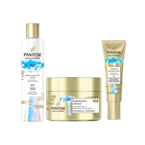 Pantene - *Hydration & Shine* - Packung Shampoo + Maske + Serum für Spliss Pro-V Miracles