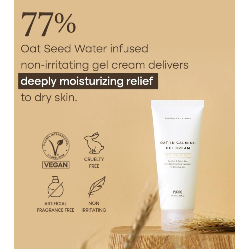 Purito - Beruhigende Gel-Gesichtscreme Oat-in + Panthenol