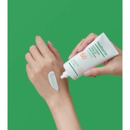 Real Barrier - Sonnenschutz mit Centella Asiatica CICA Green Tone-Up SPF 50 PA++++ - Empfindliche und gerötete Haut