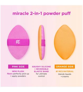 Real Techniques – Doppelseitiger Mehrzweck-Puderquaste Miracle 2-in-1 Powder Puff