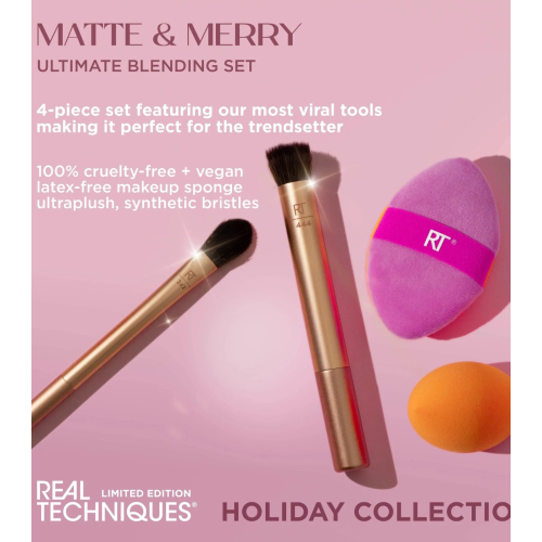 Real Techniques – *Holidays 24* – Pinsel + Schwamm-Set Matte & Merry