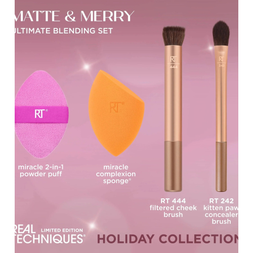 Real Techniques – *Holidays 24* – Pinsel + Schwamm-Set Matte & Merry
