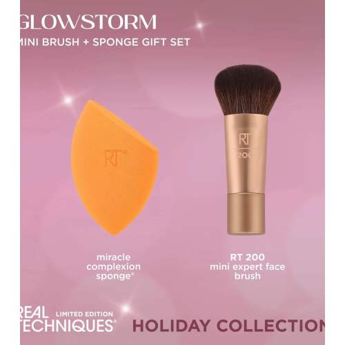 Real Techniques - *Holidays 24* – Mini-Pinsel + Schwamm-Set Glowstorm