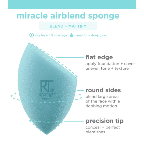 Real Techniques – Make-up-Schwammpaket Miracle Airblend Sponge – Natürliches, mattes Finish