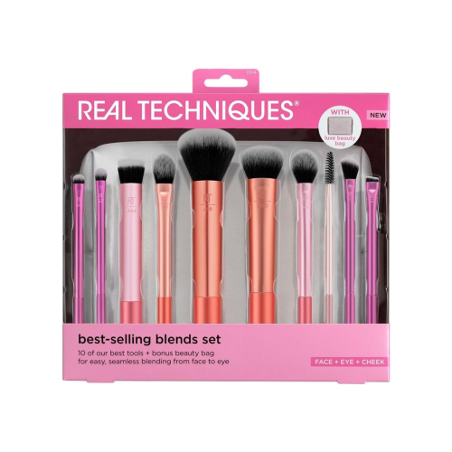 Real Techniques - Pinselset + Kulturbeutel Best-selling Blends Set