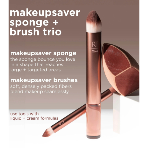 Real Techniques - Make-up-Schwamm-Set Makeupsaver + Gesichtspinsel-Duo