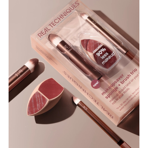 Real Techniques - Make-up-Schwamm-Set Makeupsaver + Gesichtspinsel-Duo