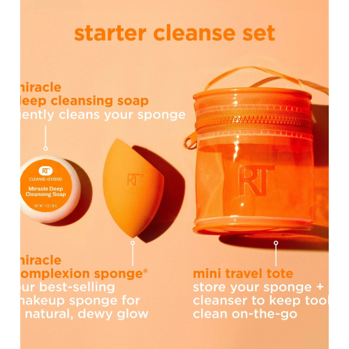 Real Techniques - Schwamm + Reinigungsset