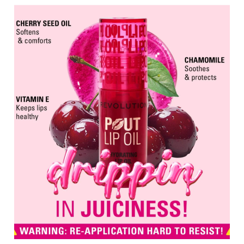 Revolution - Lippenöl Pout Lip - Cherry Red