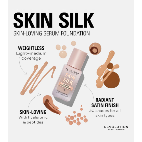 Revolution – Make-up-Basis Skin Silk Serum Foundation - F12.5