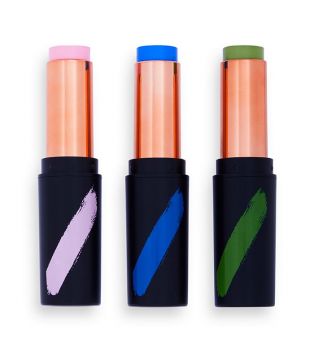 Revolution - *Creator* – Artistic Makeup Sticks Fast Base Paint Sticks – Pink, Blau und Grün