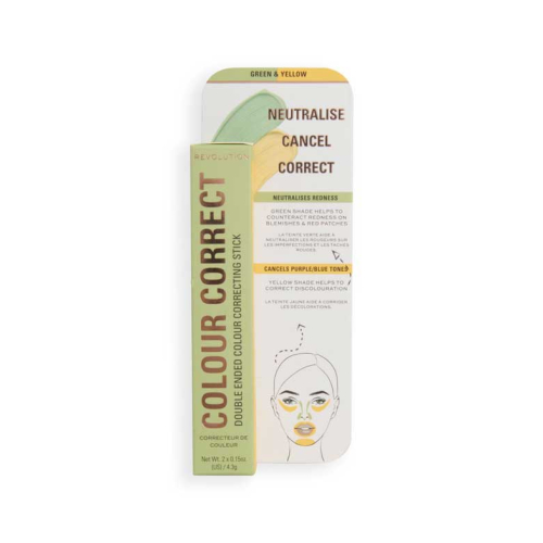 Revolution – Color Correcting Stick Duo Correct & Transform - Green and yellow