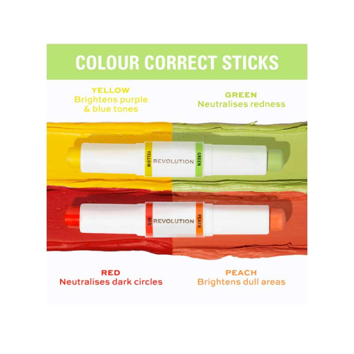 Revolution – Color Correcting Stick Duo Correct & Transform - Green and yellow